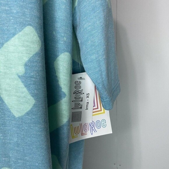 NWT Lularoe Irma XS “X” Design Hi-Low Teal Knit Top - Picture 4 of 5